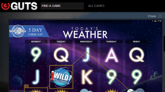 Play Today’s Weather Every Day at Guts